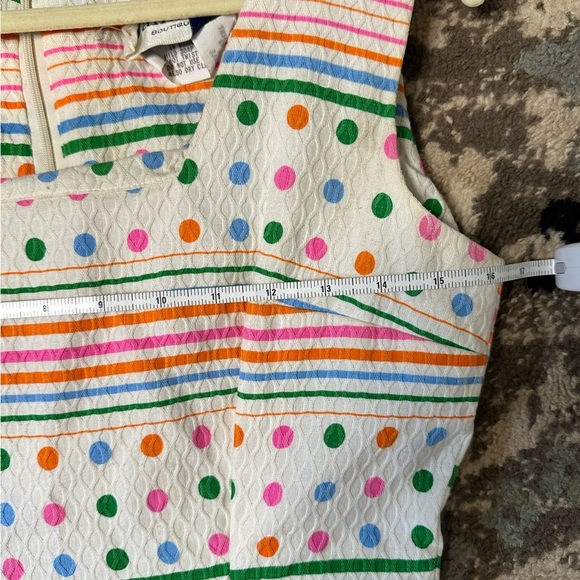 1970s Vintage Jamison Colorful Striped Sleeveless Maxi Dress Size 6/8 - Picture 8 of 8